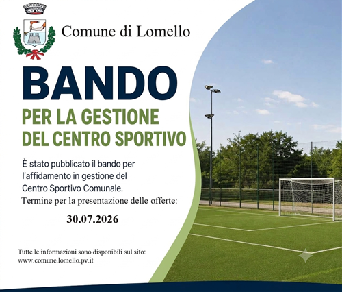 AVVISO PUBBLICO COMPARATIVO
per laffidamento in uso e gestione dellimpianto sportivo comunale â€œMagnaniâ€
