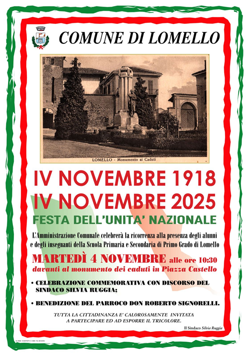 4 novembre 2025 - Giornata dell’Unità Nazionale